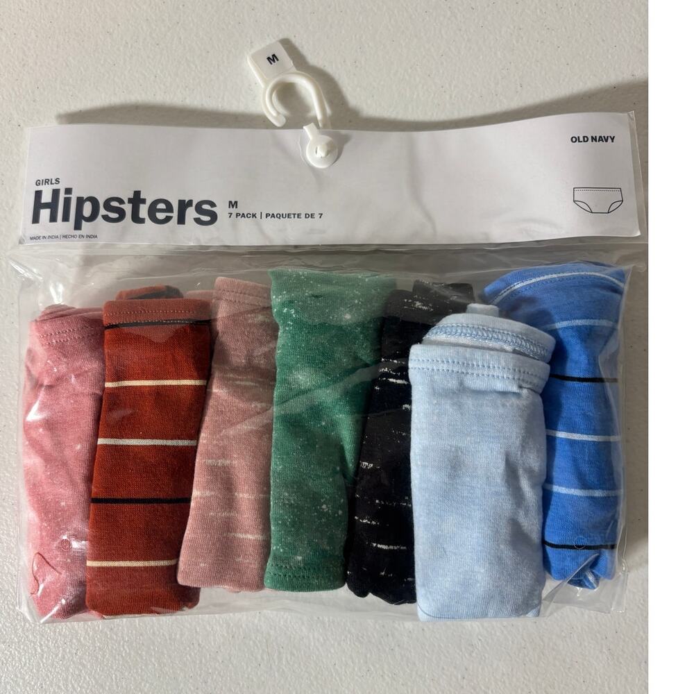 Old Navy Girls' Size M Hipsters Pack of 7 Underwear NEW Multicolor